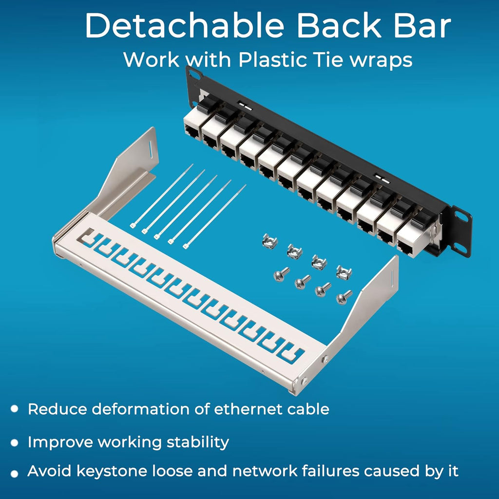 12 Port Cat6A Shielded Patch Panel X980
