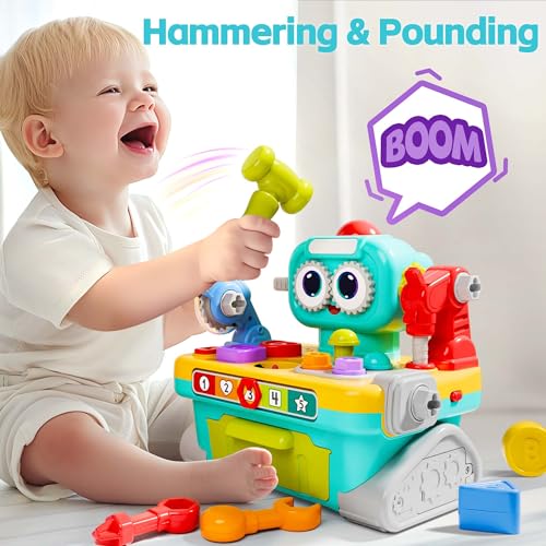 Toddler Musical Workbench Toys Tool Set Shape Sorter Z161025