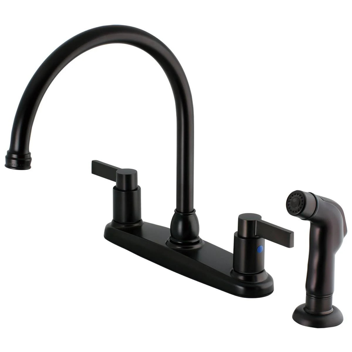 8 in. Centerset Kitchen Faucet with Side Sprayer Satin Nickel J144638