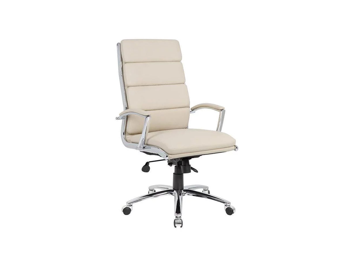 Beige Upholstered Vinyl Chair E637