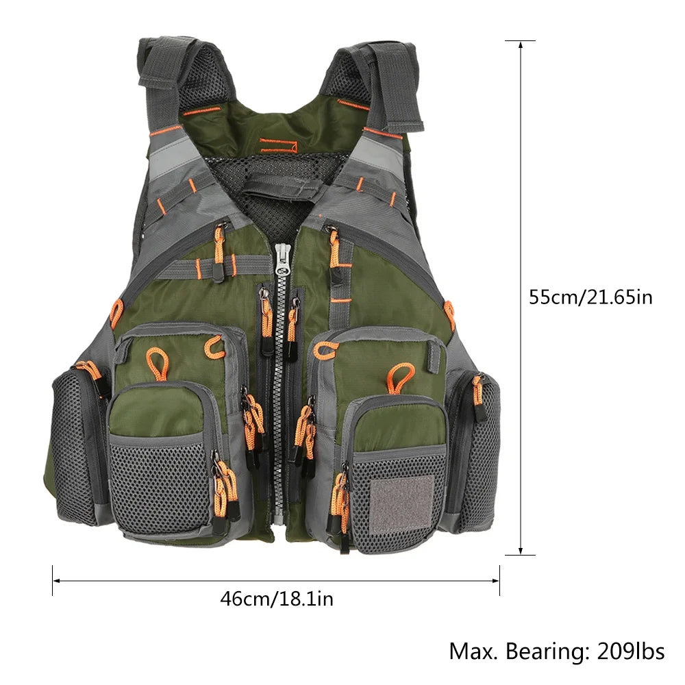 209lb Breathable Padded Polyester Mesh Fishing Life Vest V292054
