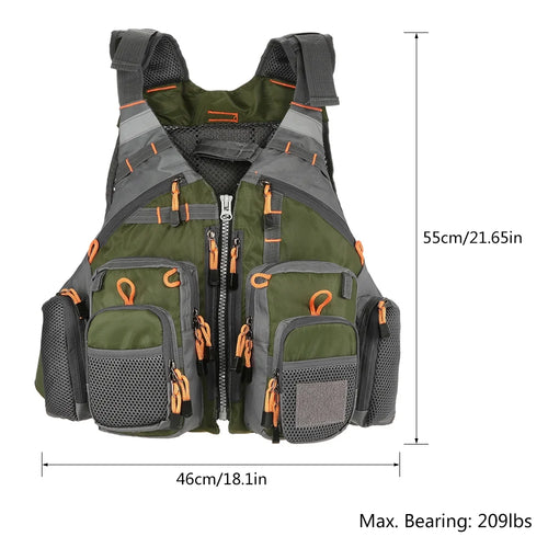209lb Breathable Padded Polyester Mesh Fishing Life Vest V292054