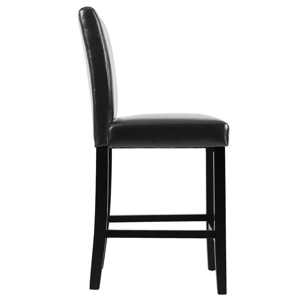 Black PU Leather Bar Stools, Set of 2 V988070