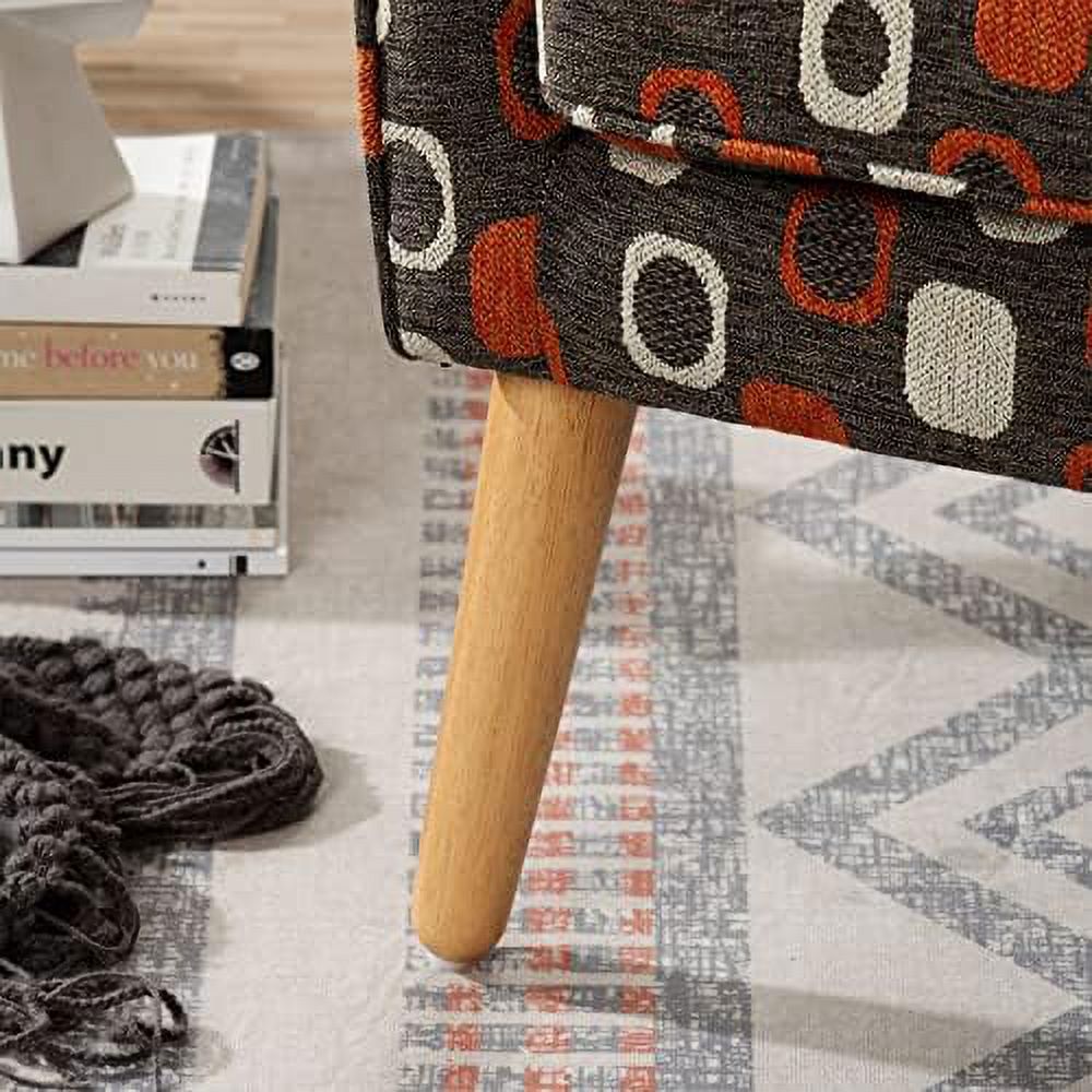 Grey Pattern Linen Fabric Accent Chair Z70879