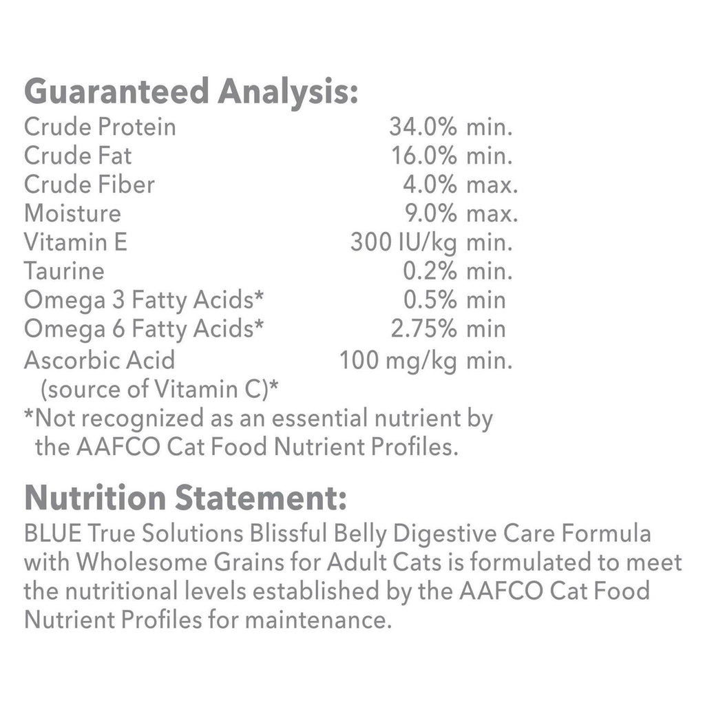 Blue Buffalo True Solutions Blissful Belly Digestive Care Adult Dry Cat Food O1298