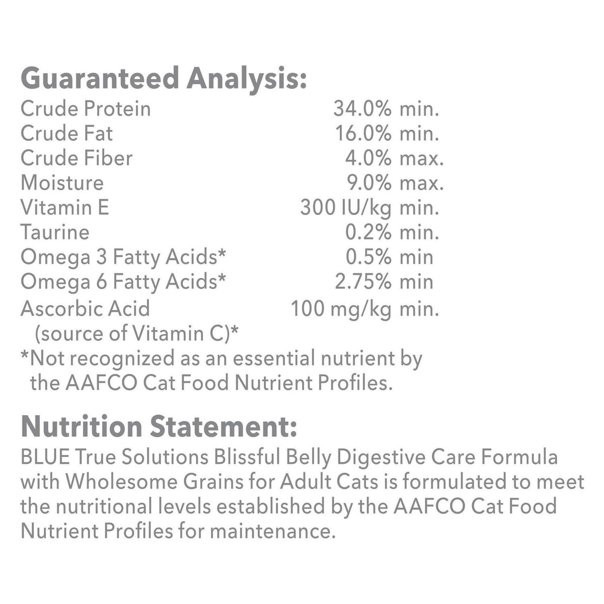 Blue Buffalo True Solutions Blissful Belly Digestive Care Adult Dry Cat Food O1298
