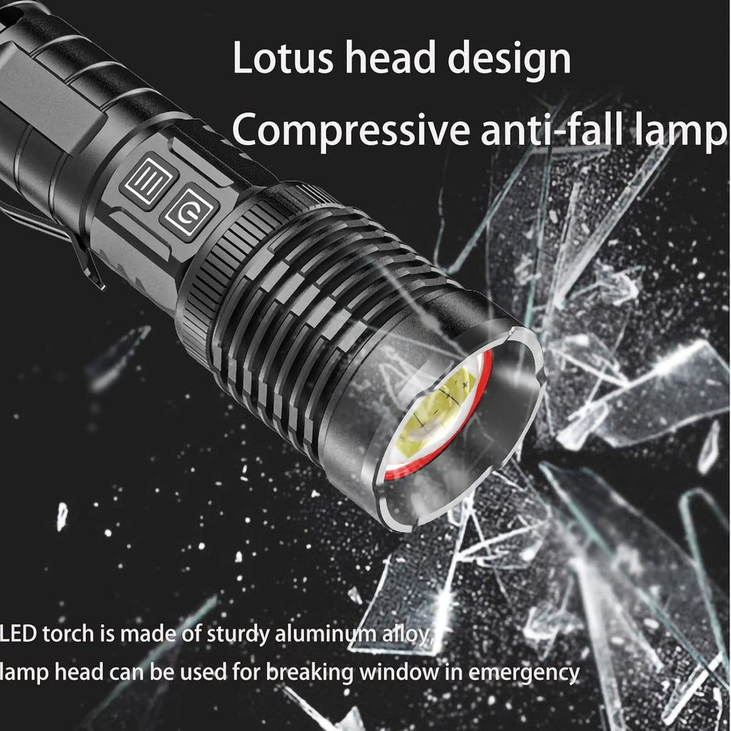 30000 Lumens Rechargeable LED Flashlight E3394