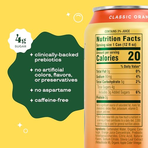 Prebiotic Soda 12 Pack, 12oz Cans J5821