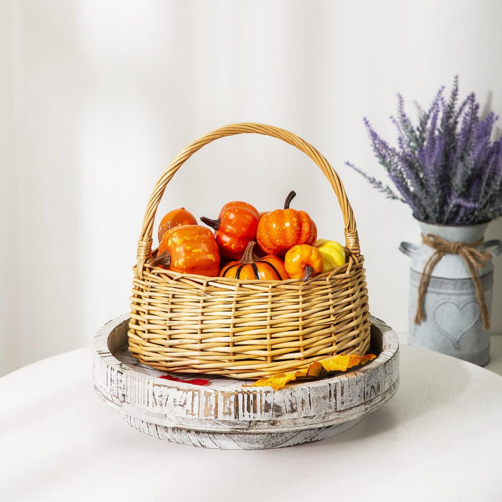 White Round Wood Lazy Susan 12 Inch B8368