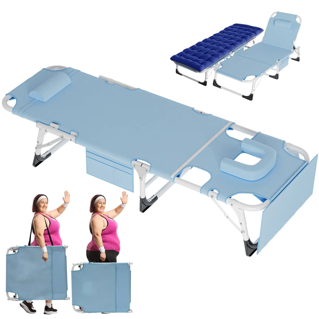 Adjustable Tanning Chair with Face & Arm Holes Z575803