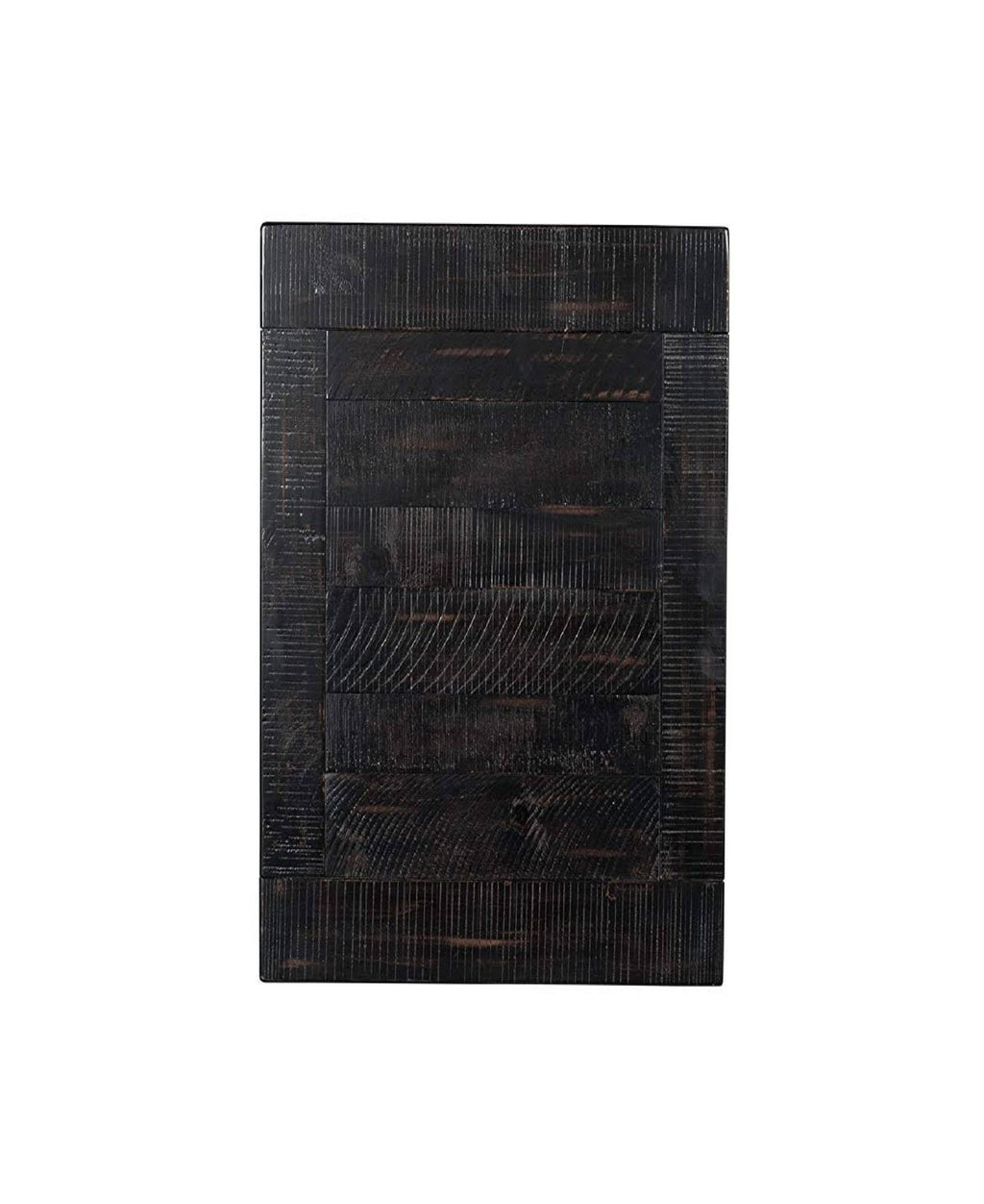 Antique Black Wooden End Table with Drawer and Shelf H260