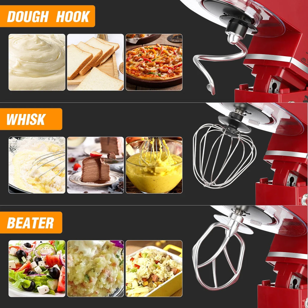Tilt-Head Stand Mixer 5.2QT 600W 6 Speeds Red L97758