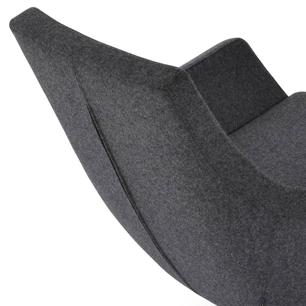 Black Leatherette Arm Chair with Chrome Wire Base B707
