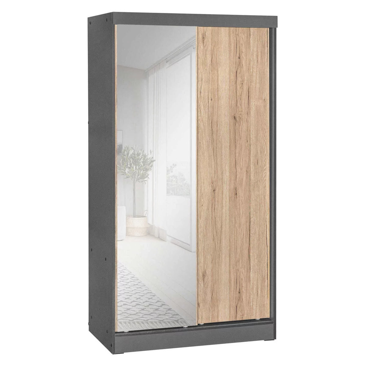 Wood Double Sliding Door Wardrobe Y875482
