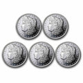 1 oz Silver Round Morgan Dollar Design Lot of 5 M4771