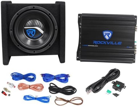 600w 12" Loaded Car Subwoofer Enclosure with Mono Amplifier and Amp Kit P9750