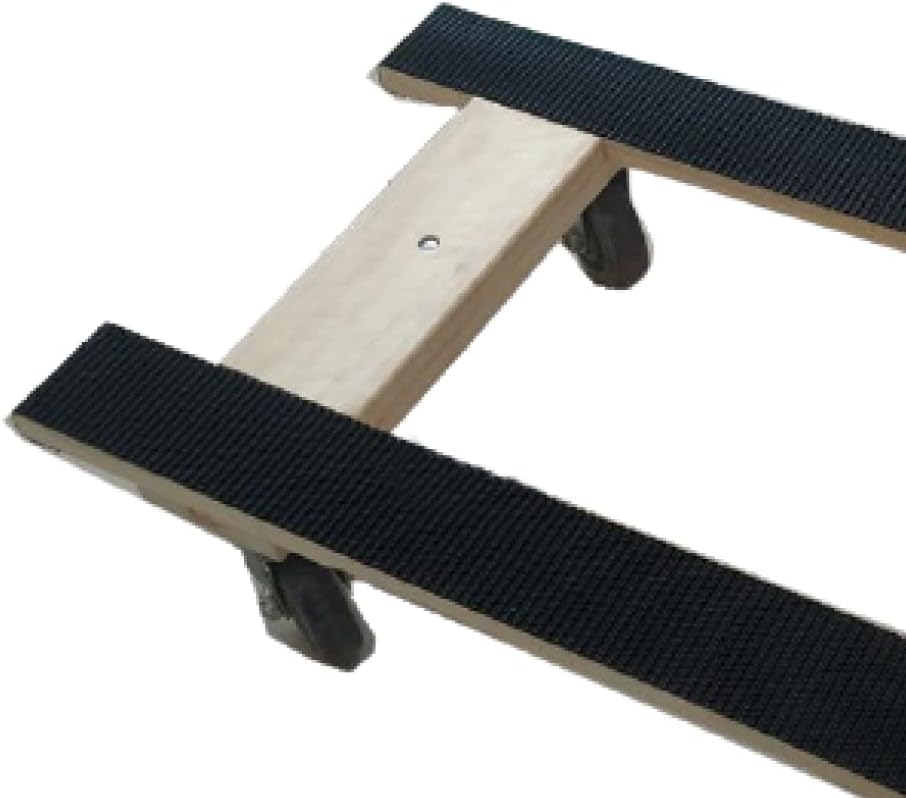 Heavy Duty American Oak Furniture Dolly 4 Wheels with Full Length Rubber Tread Dual Rail 18 X 30 with 4 Inch CASTERS O254788