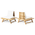 White Outdoor Wood Club Chair with Cushion Set of 2 P8033