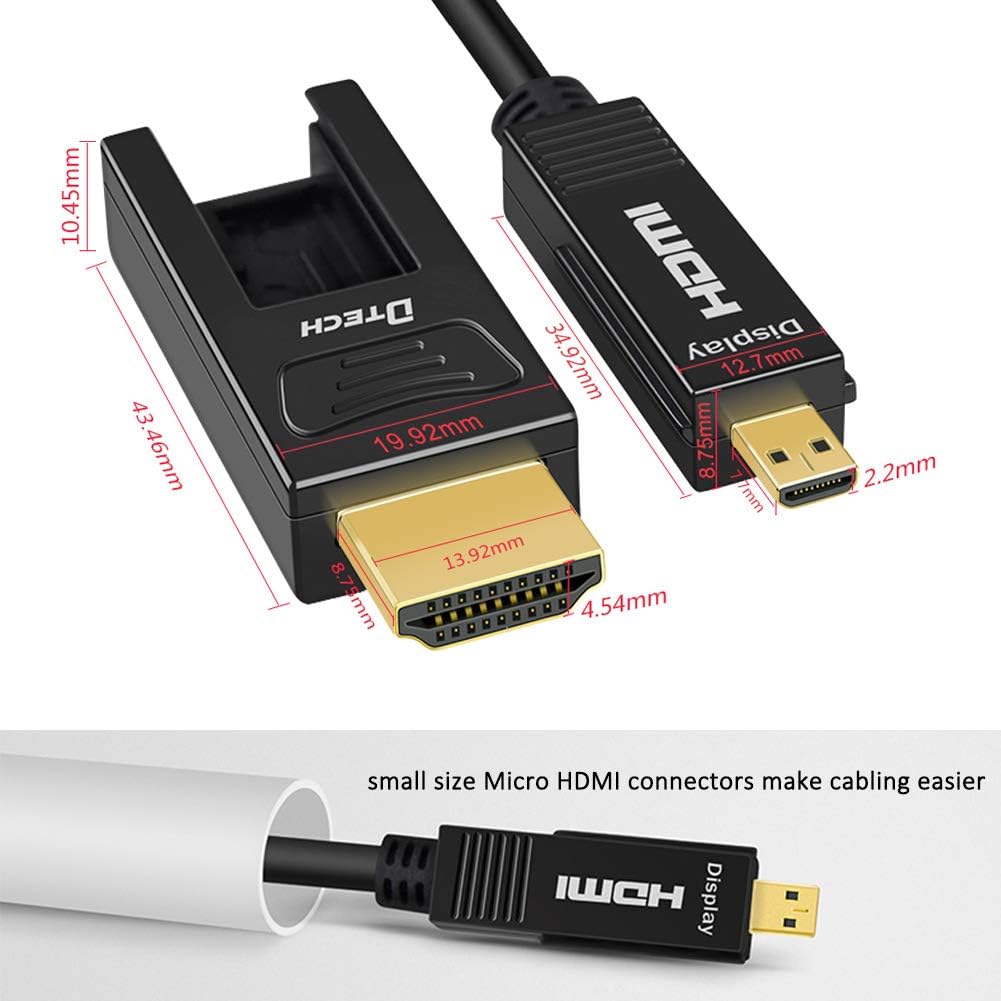50-Meter Fiber Optic HDMI Cable 4K 60Hz 18Gbps Black J554