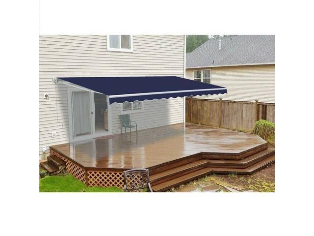 Blue Retractable Patio Awning 12 x 10 ft K150594