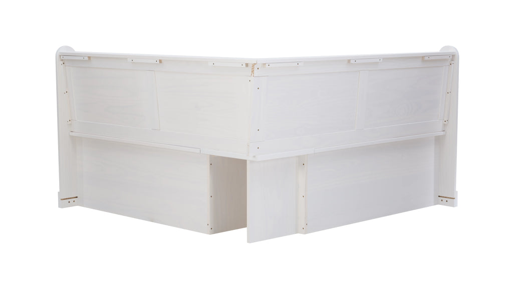 White Wood Corner Dining Bench with Storage H950604