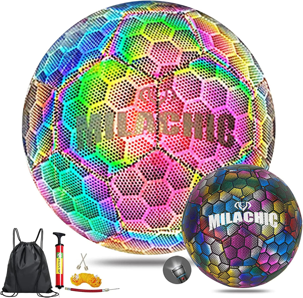 Holographic Reflective Soccer Ball Size 4 & Size 5 I80457