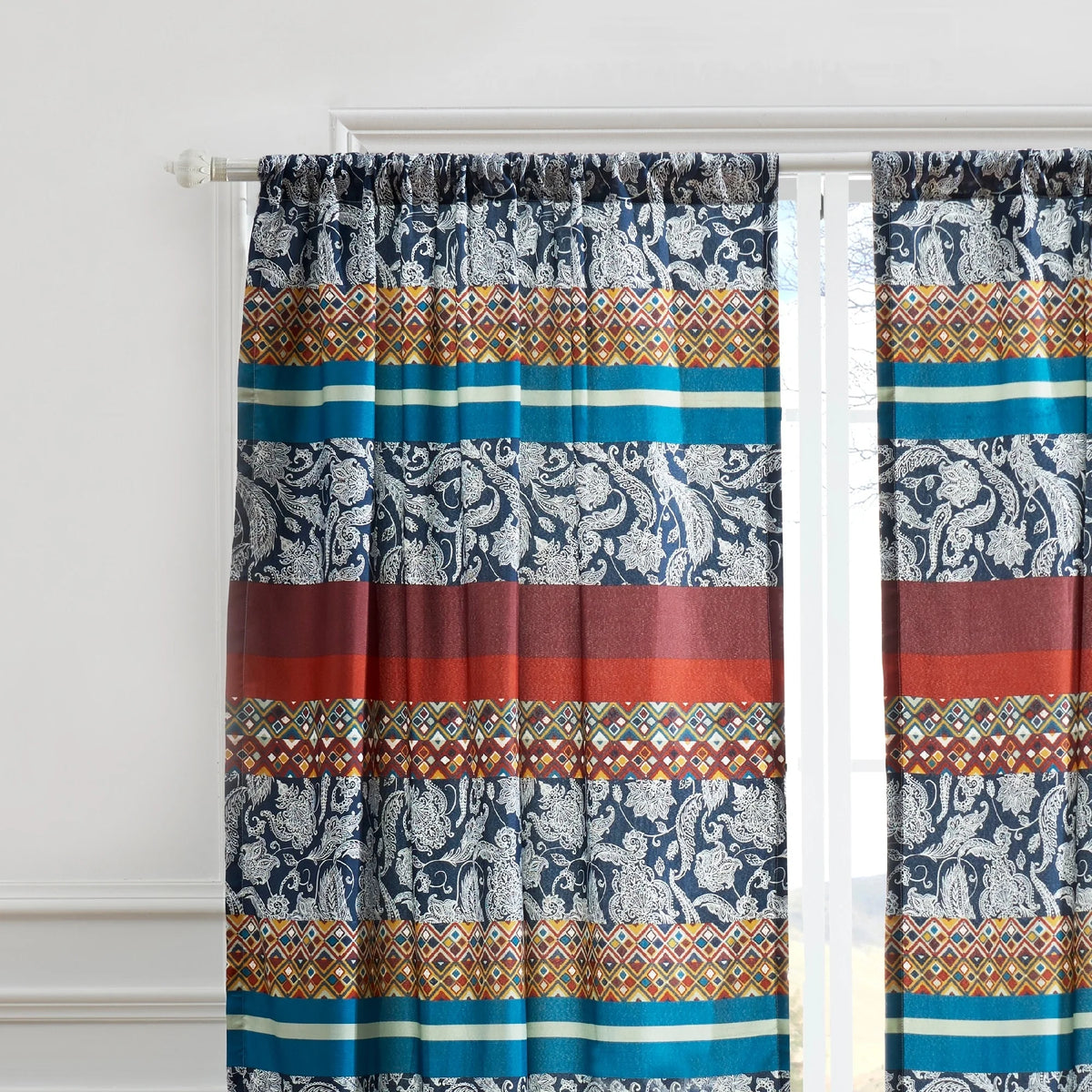 Boho Curtain Panels Set of 2 84x84 inches E74778