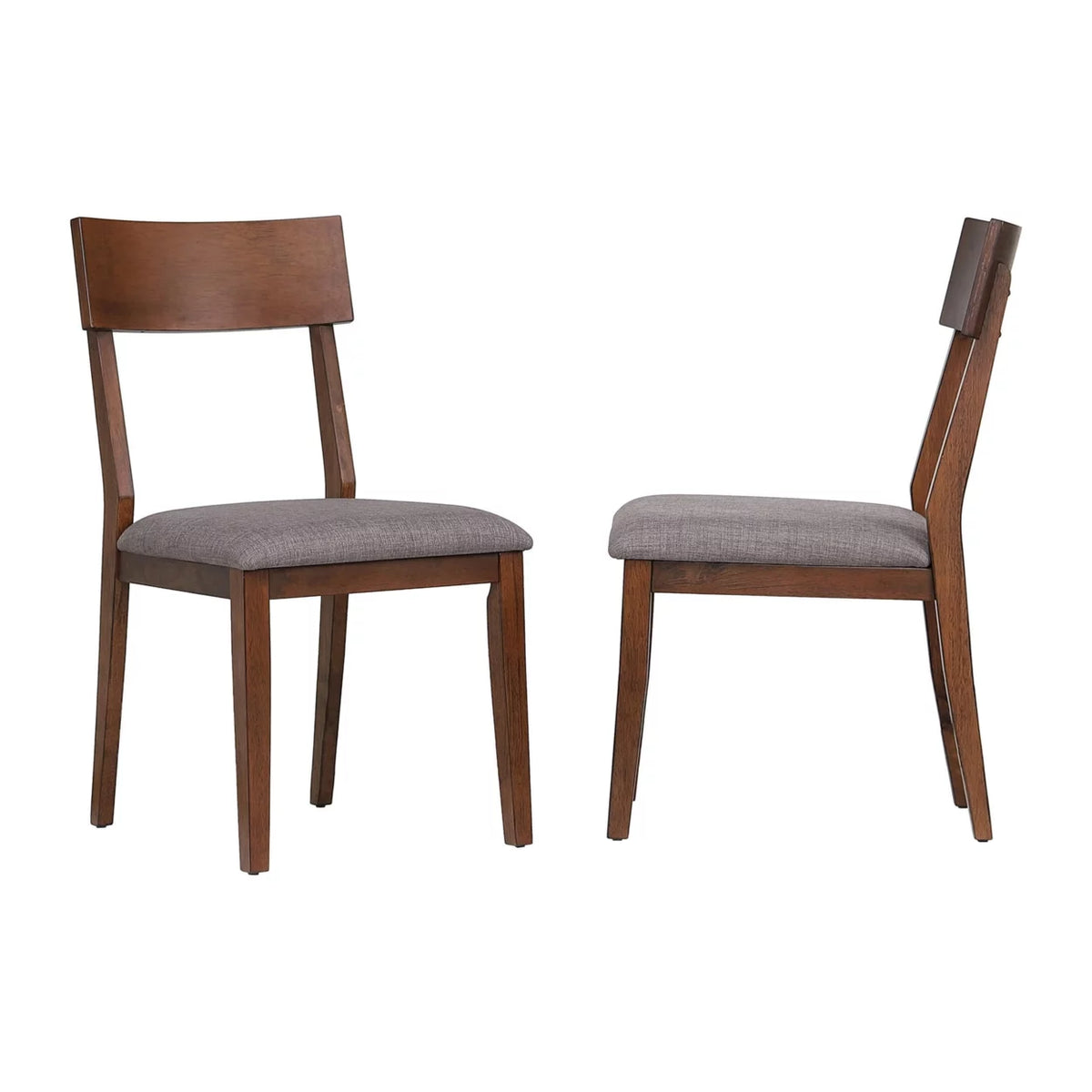 Mid Century Danish Walnut Upholstered Side Chair Set Of 2 I464
