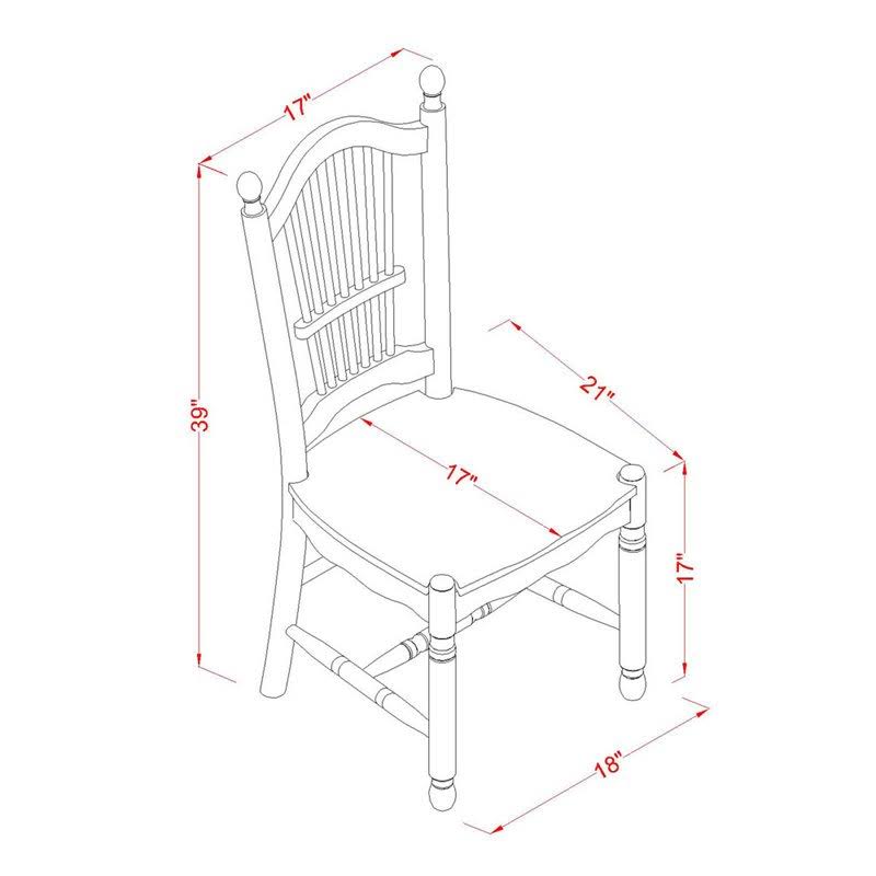 3-Piece White Dining Set with Slatted Chairs L60729