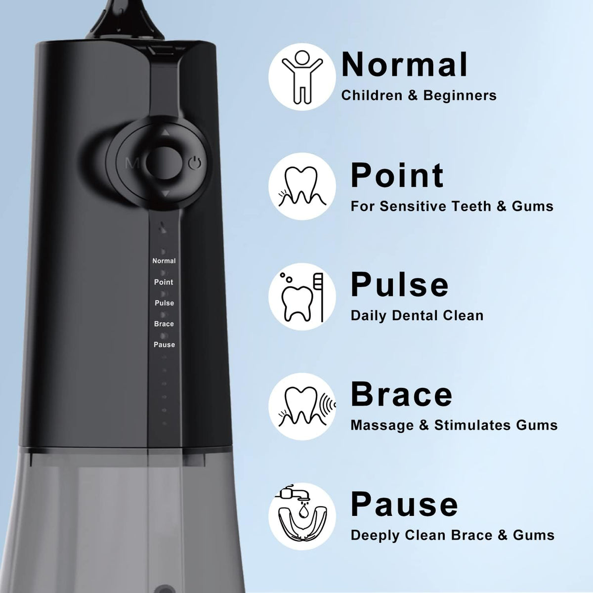 Cordless Water Flosser with 8 Tips and Travel Bag K9141
