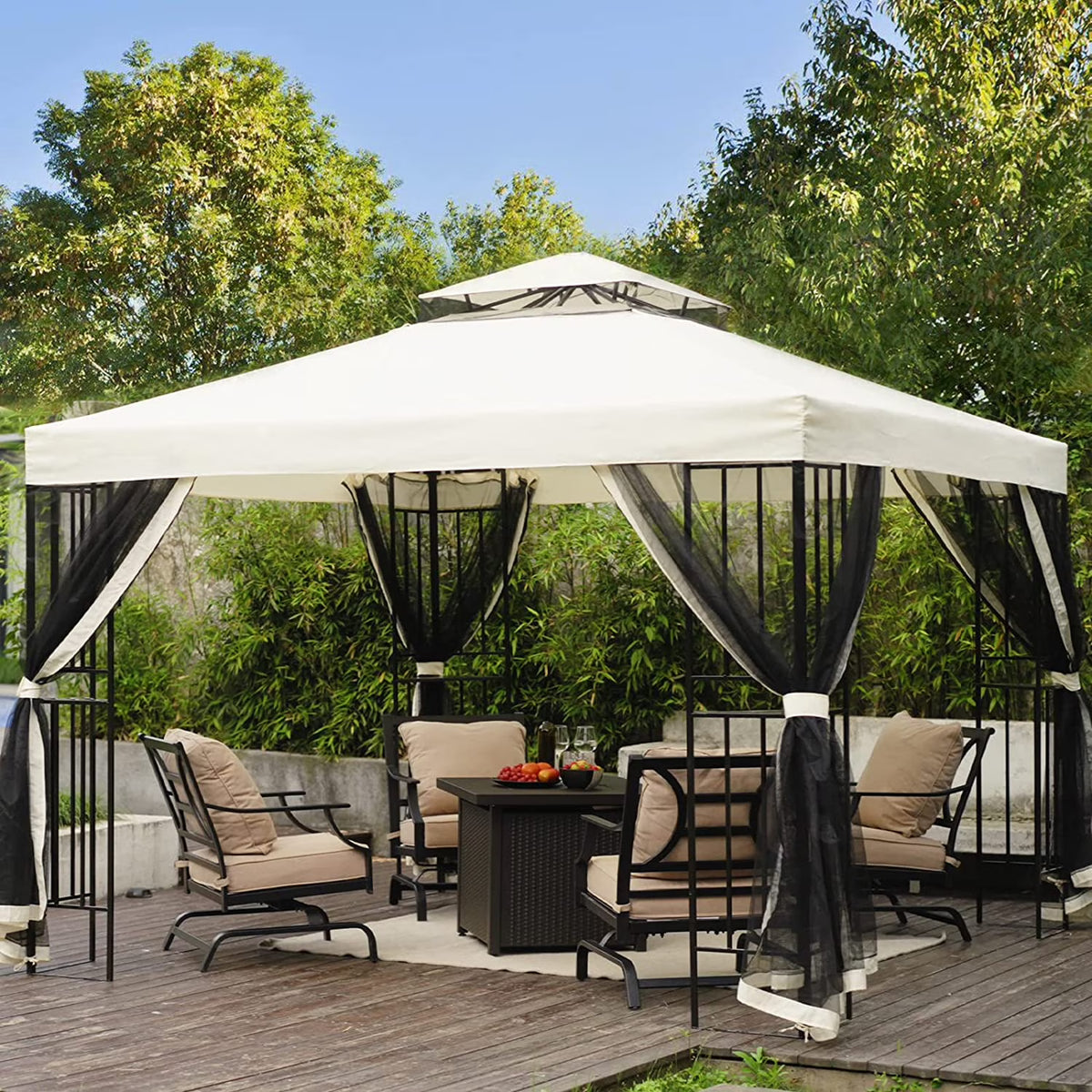 10 x 10 FT Outdoor Canopy Shelter with Mosquito Netting Z112167