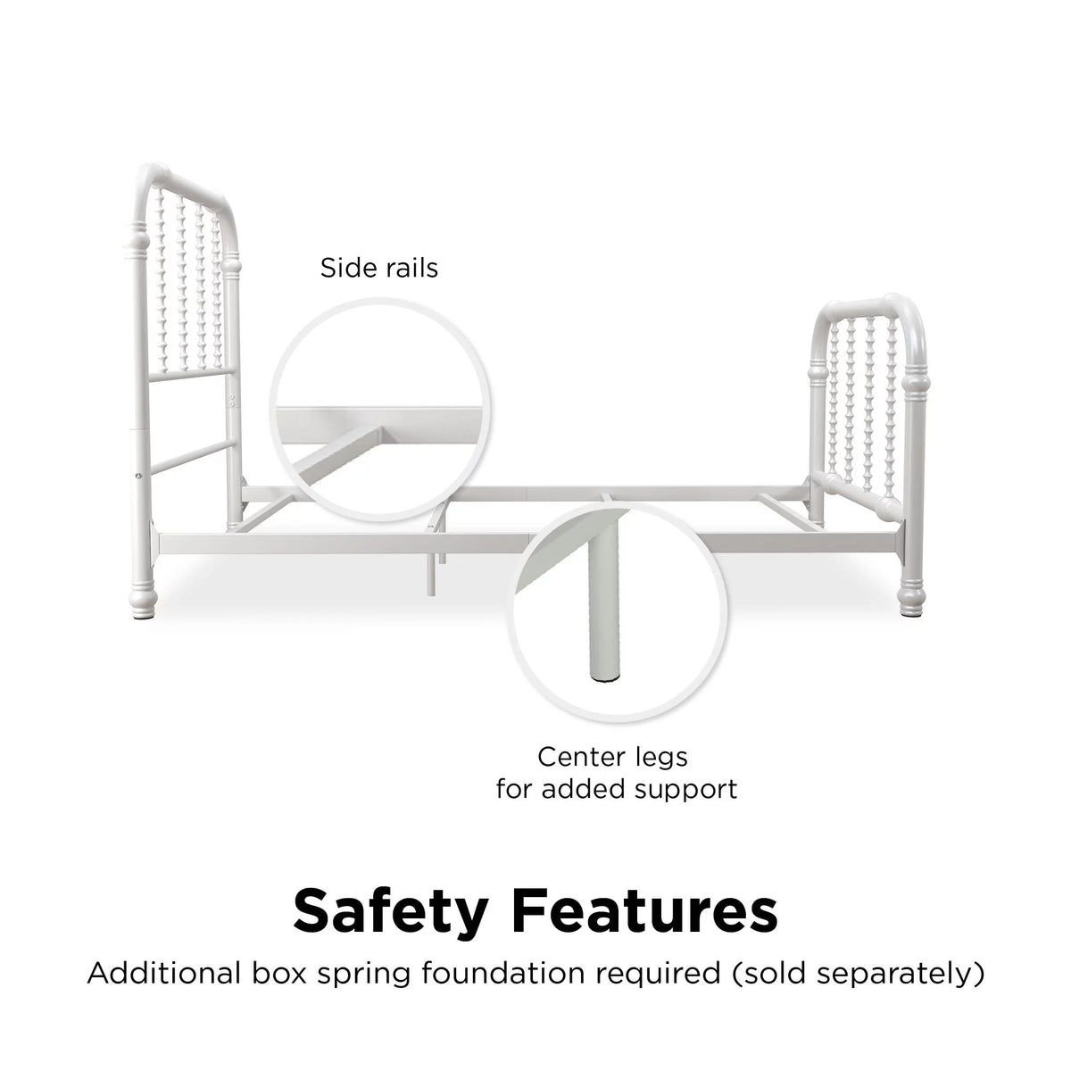 White Twin Metal Bed Frame with Headboard Z9982