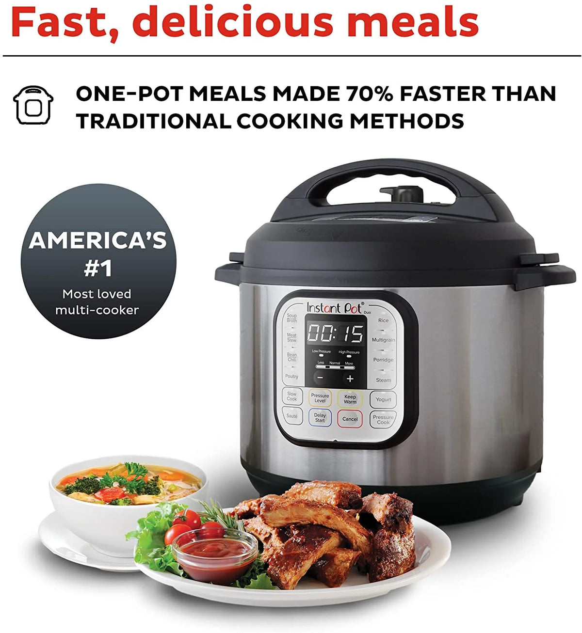 8 Qt Electric Pressure Cooker with Stainless Steel Inner Pot M275590
