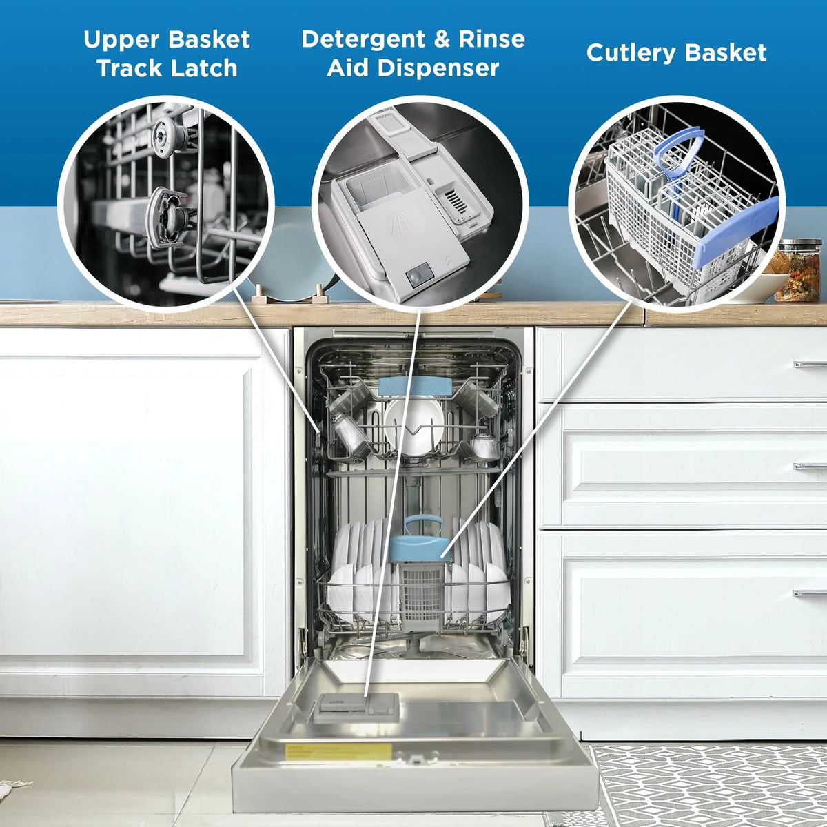 18 Wide Built-in Dishwasher in White R548