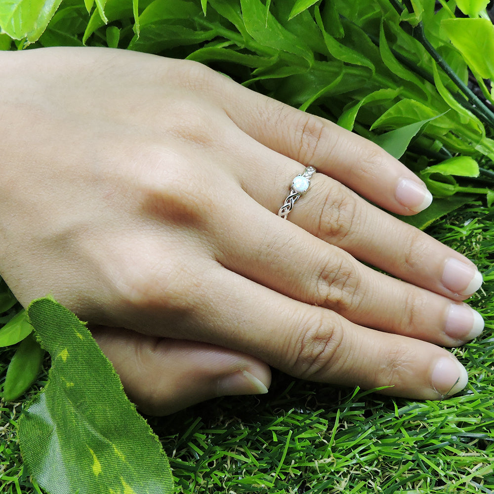 14k White Gold Over Sterling Silver Created Opal Solitaire Ring K448254