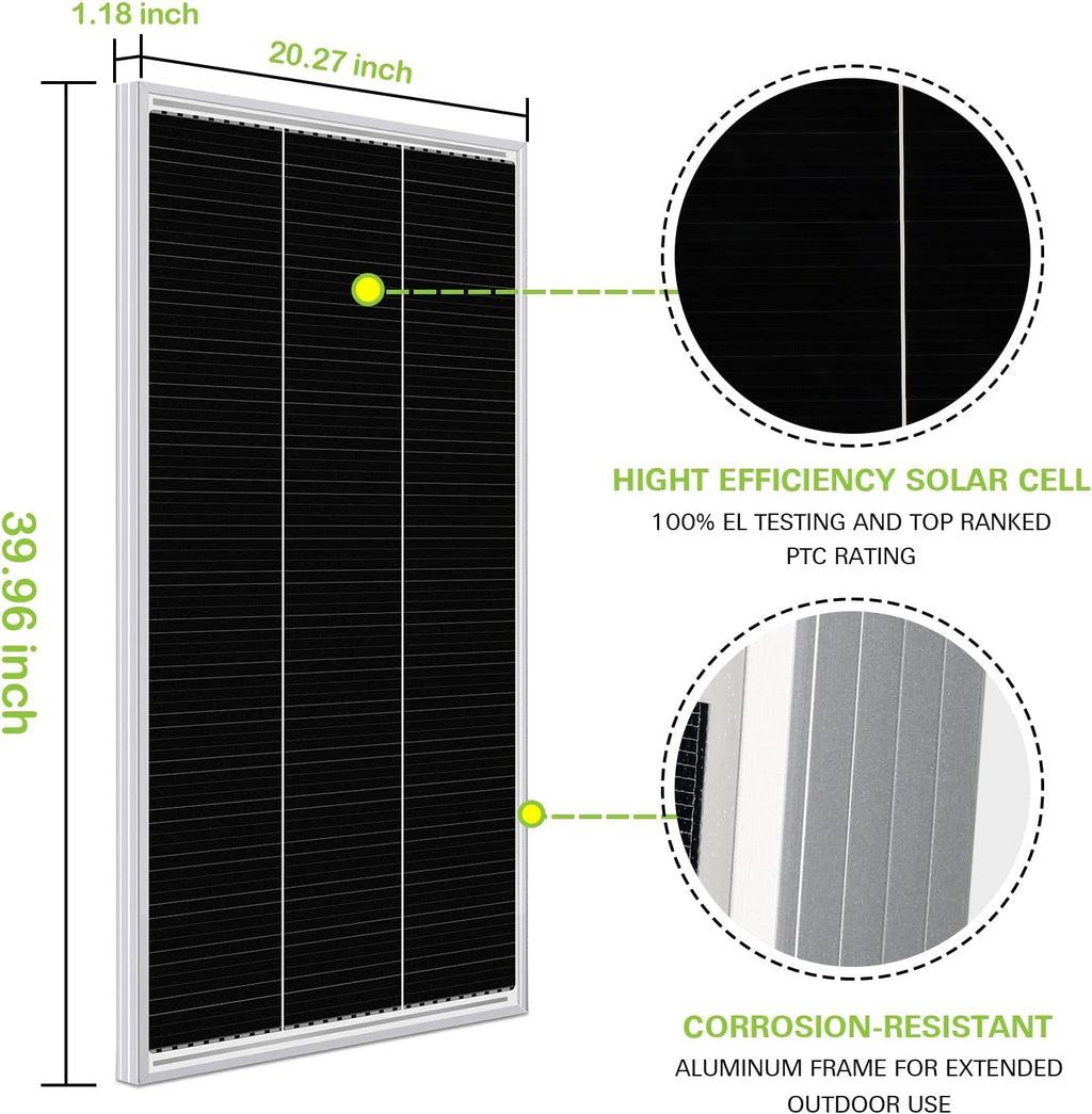 12 Volt 200 Watt Monocrystalline Solar Panel Starter Kit P85461