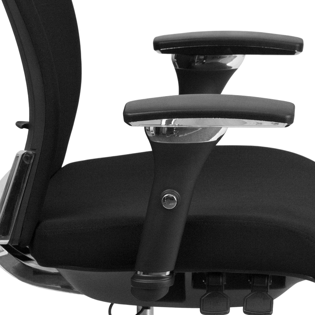 Black Fabric Ergonomic Office Chair with Seat Slider C605