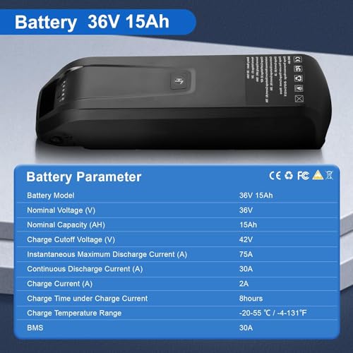 36V 10Ah Lithium Ebike Battery with 2A Charger V7431