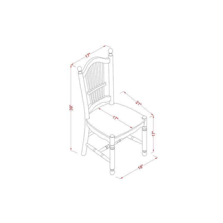 3-Piece White Dining Set with Slatted Chairs L60729