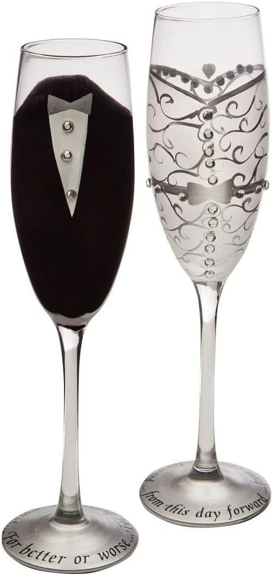8 Oz. Wedding Champagne Toasting Flute Glasses, Set Of 2 A987