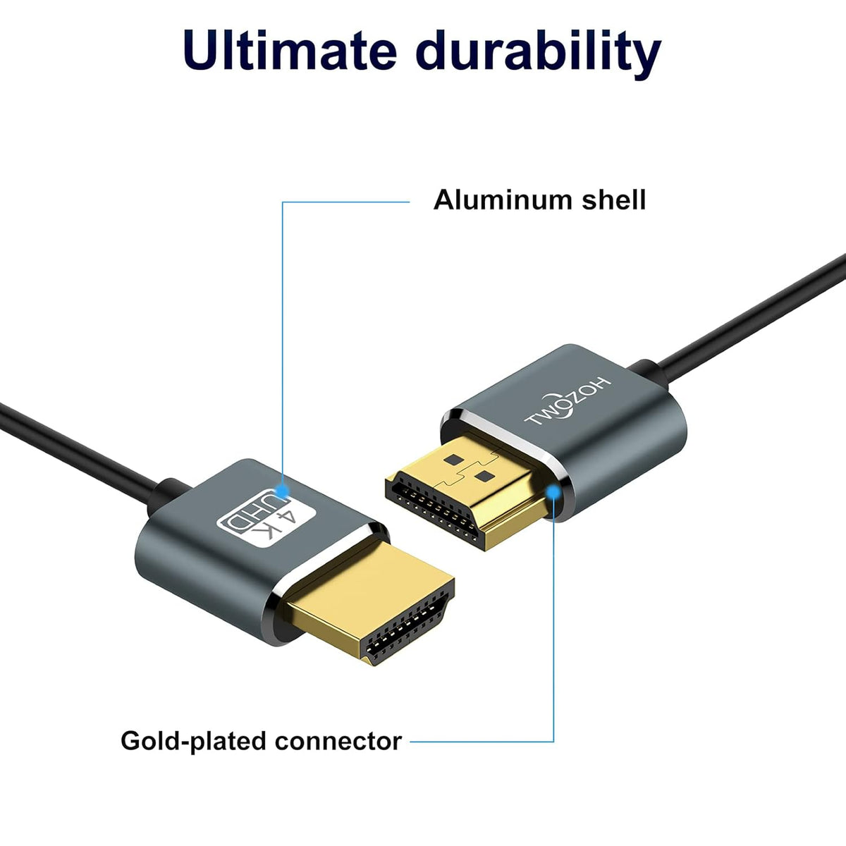 Ultra-Thin HDMI to HDMI Cable 5FT, Flexible HDMI 2.0 Cord G1356