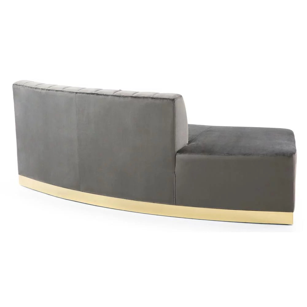 Dark Gray Velvet Curved Sofa J7712