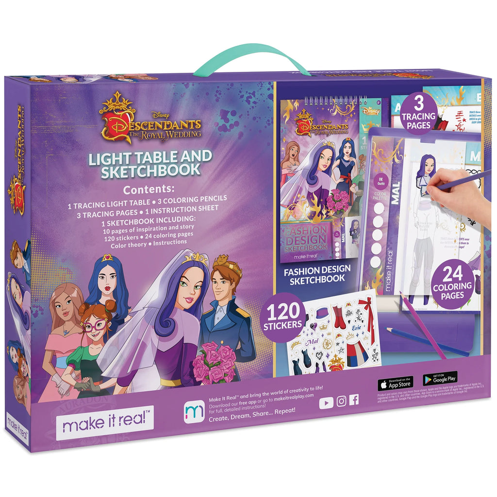 9 Piece Light Table & Sketchbook Set with Stickers & Coloring Pencils M307725