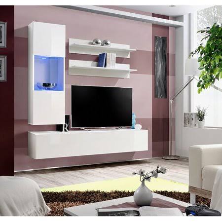 White Floating Entertainment Center Y141