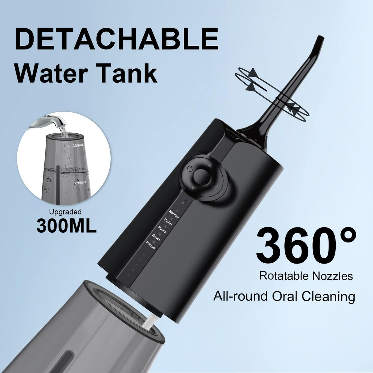 Cordless Water Flosser with 8 Tips and Travel Bag K9141