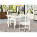 3-Piece White Dining Set with Slatted Chairs L60729