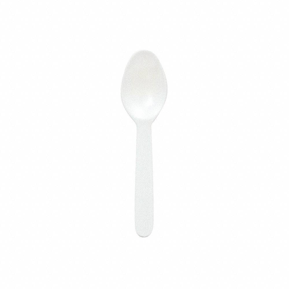 White Plastic Disposable Tasting Spoon - 3000/Case Q37954