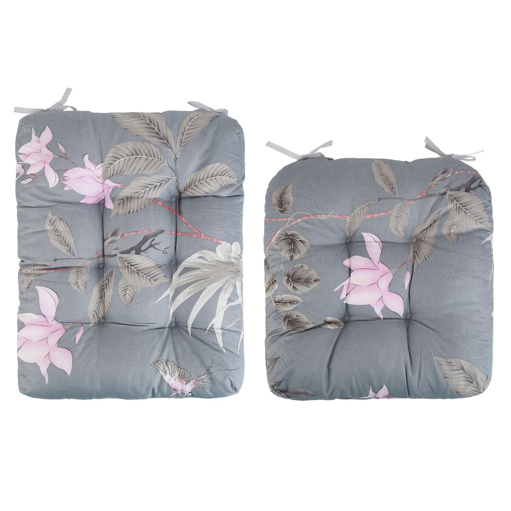 Grey Green Leaf Polyester Rocking Chair Cushion X40371