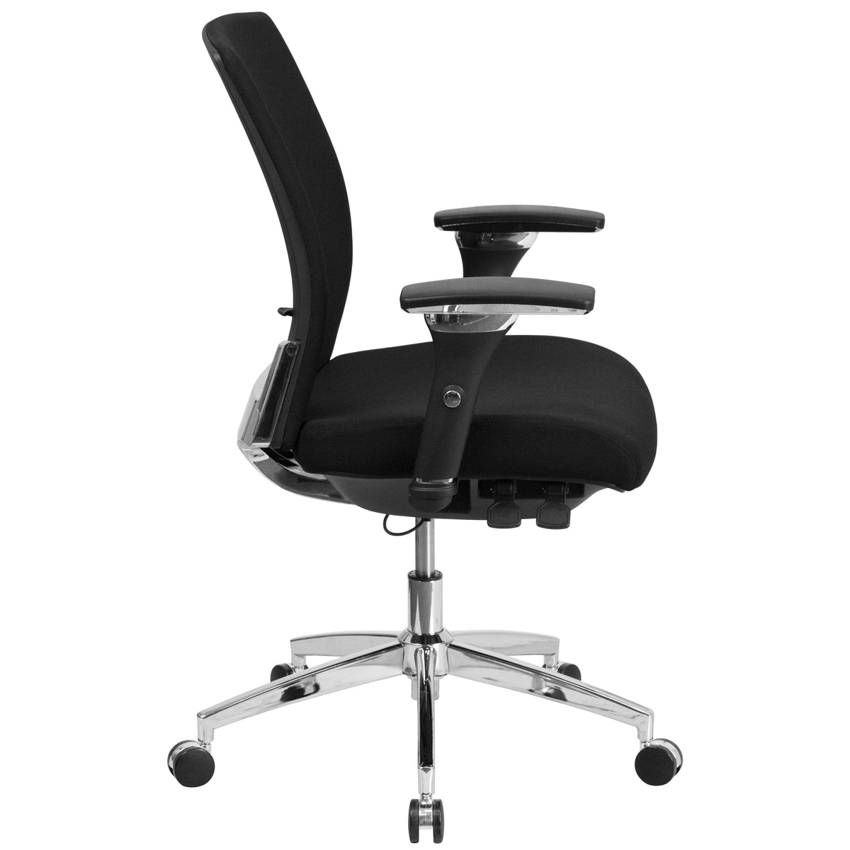 Black Fabric Ergonomic Office Chair with Seat Slider C605