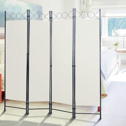 Blue 4 Panel 6FT Room Divider with Steel Frame P2484